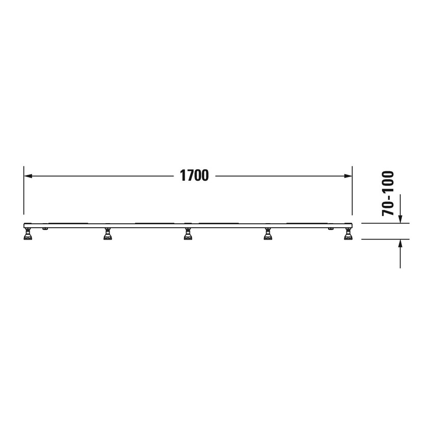Immagine di Duravit Telaio con piedi L.170 P.90 cm, regolabili in altezza 70-100 791398000000000