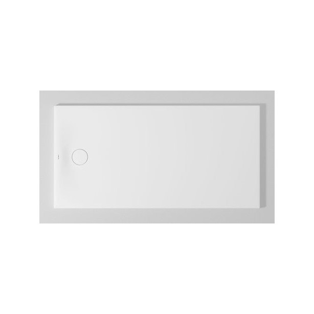 Immagine di Duravit TEMPANO piatto doccia filo pavimento rettangolare L.160 P.80 cm, con foglio impermeabile premontato e Antislip, colore bianco finitura lucido 720207000000001