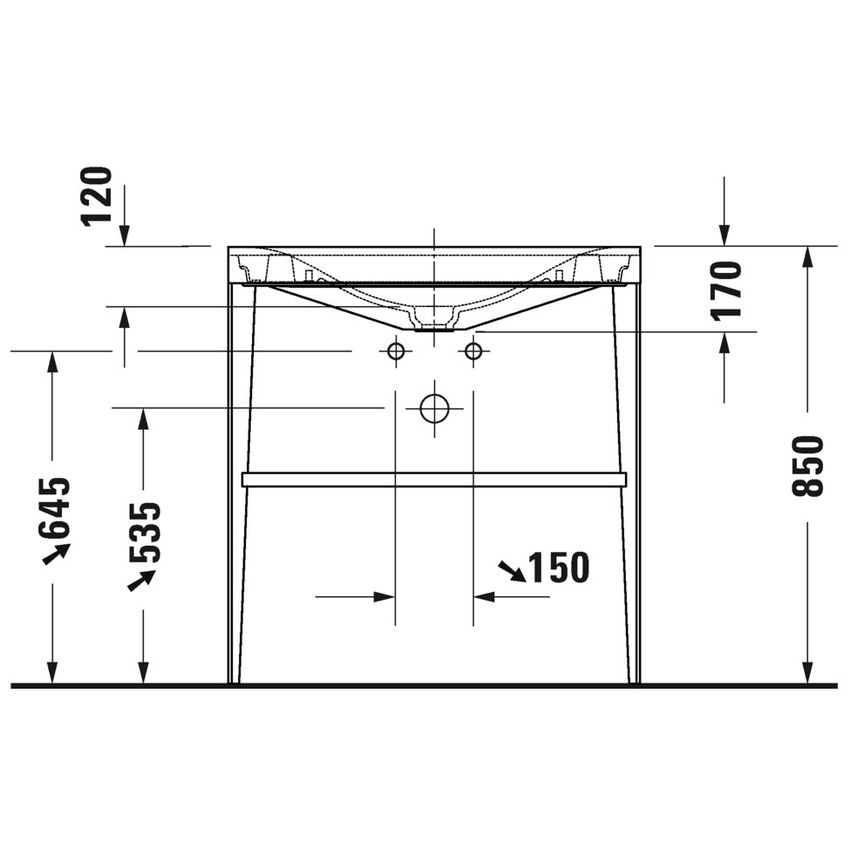 Duravit XV971400000 XVIU set 2 pezzi piedi per mobili, colore champagne  finitura opaco