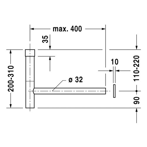 Immagine di Duravit Sifone di design, colore nero finitura opaco 0050364600