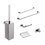 Immagine di Colombo Design LOOK set a muro con portascopino, porta rotolo, porta sapone, 2 porta salviette e appenditutto, finitura cromo SETLO004