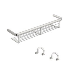 Immagine di Colombo Design LULÙ set a muro con portaoggetti da doccia e vasca e 2 appenditutto, finitura cromo SETLU004