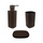 Colombo Design TRENTA MOOD set d'appoggio con portasapone, dispenser sapone e porta bicchiere, colore bronze anodic brown SETRM006