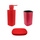 Colombo Design TRENTA MOOD set d'appoggio con portasapone, dispenser sapone e porta bicchiere, colore strawberry red SETRM007