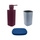 Colombo Design TRENTA MOOD set d'appoggio con portasapone colore capri blue, dispenser sapone colore claret violet e porta bicchiere colore ocean blue SETRM013