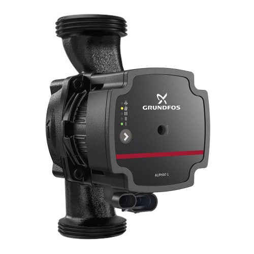 Immagine di Grundfos ALPHA1 L 32-60 180 Circolatore a rotore bagnato a velocità variabile per impianti di riscaldamento domestici, bocche filettate G 2", prevalenza max 6 m 99160590