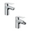 Immagine di Hansgrohe LOGIS E set rubinetteria con miscelatore lavabo con scarico e miscelatore bidet con scarico, con piletta in ottone, finitura cromo SETLOGE001