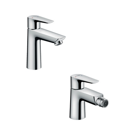 Immagine di Hansgrohe TALIS E set rubinetteria con miscelatore lavabo con scarico e miscelatore bidet con scarico, finitura cromo SETALE002