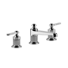 Immagine di Gessi VENTI20 gruppo lavabo 3 fori H.11 cm, con scarico e flessibili di collegamento, finitura cromo 65011#031