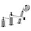 Immagine di Gessi VENTI20 gruppo bordo vasca 3 fori, con bocca di erogazione, deviatore, flessibile 150 cm e doccetta anticalcare, finitura cromo 65037#031