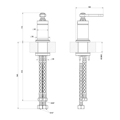 Immagine di Gessi VENTI20 comando remoto, finitura cromo 65044#031