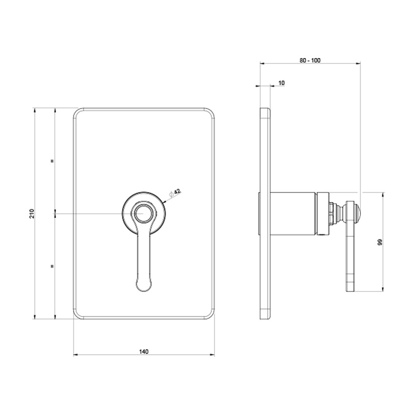 Immagine di Gessi VENTI20 miscelatore doccia a parete, 1 via, senza corpo incasso, finitura cromo 65061#031