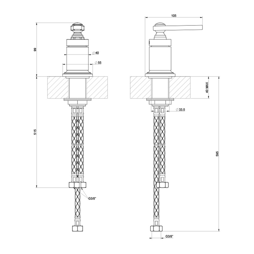Immagine di Gessi VENTI20 comando remoto, finitura cromo 65100#031