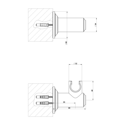 Immagine di Gessi VENTI20 supporto duplex orientabile per doccetta, finitura cromo 65160#031