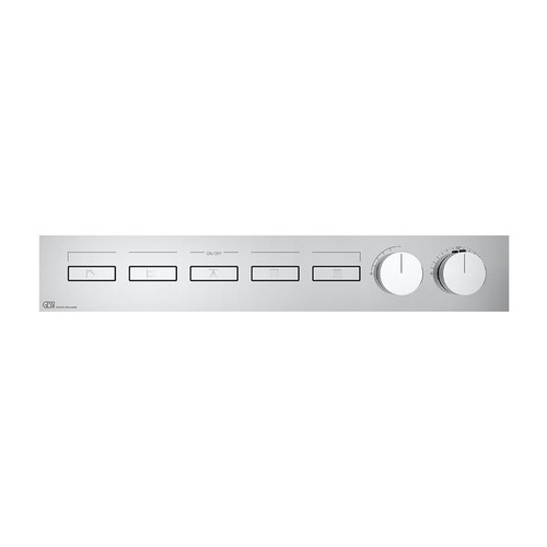 Immagine di Gessi HI-FI LINEAR miscelatore termostatico a cinque funzioni simultanee, con pulsanti on-off, senza corpo incasso, finitura cromo 63018#031