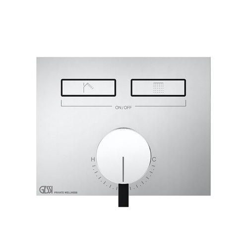 Immagine di Gessi HI-FI MIXER miscelatore monocomando a due funzioni simultanee, con pulsanti on-off, senza corpo incasso, finitura cromo 63079#031