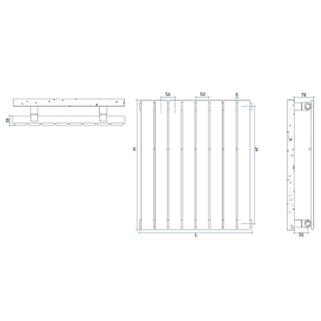 Immagine di Irsap PIANO radiatore verticale 6 elementi H.182 L.34,4 P.3,8 cm, colore bianco PI118200601IR01A01
