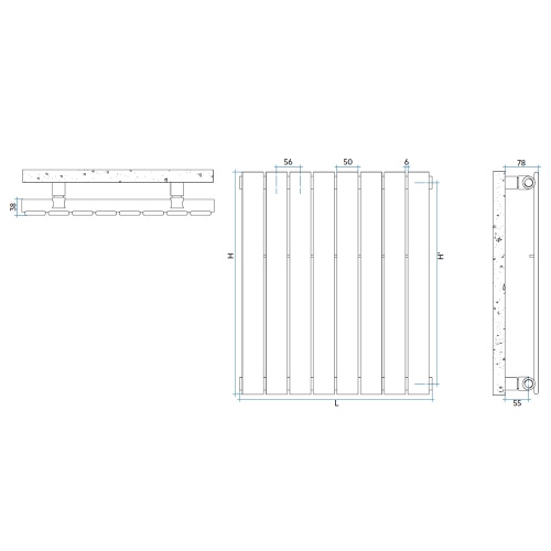 Immagine di Irsap PIANO radiatore verticale 6 elementi H.182 L.34,4 P.3,8 cm, colore bianco PI118200601IR01A01