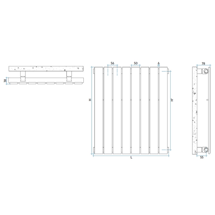 Irsap PIANO radiatore verticale 16 elementi H.182 L.90,4 P.3,8 cm, colore bianco PI118201601IR01A01