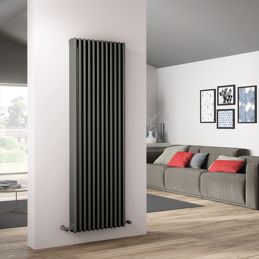 Immagine di Irsap TESI 4 radiatore 8 elementi H.200 L.36 P.13,9 cm, colore grigio perla finitura ruvido RT4200008L6IRNON01