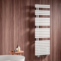 Immagine di Irsap SOUL AIR ELETTRICO scaldasalviette, 25 tubi, 4 intervalli, H.181,4 L.55 P.11cm, attacco sinsitro, con resistenza booster da 1000 Watt, colore bianco finitura lucido SMG055Z01IR01NNN01