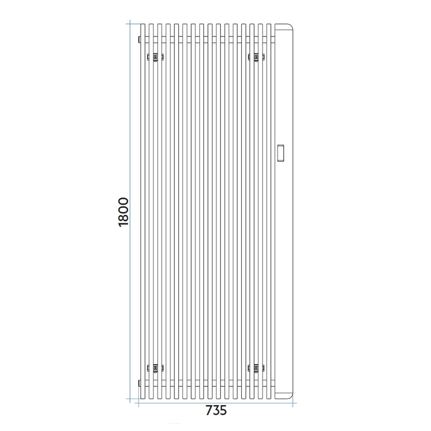 Immagine di Irsap SAX radiatore elettrico H.180 L.73,5 P.8,2 cm, colore bianco S2EE073E01IRNNN001