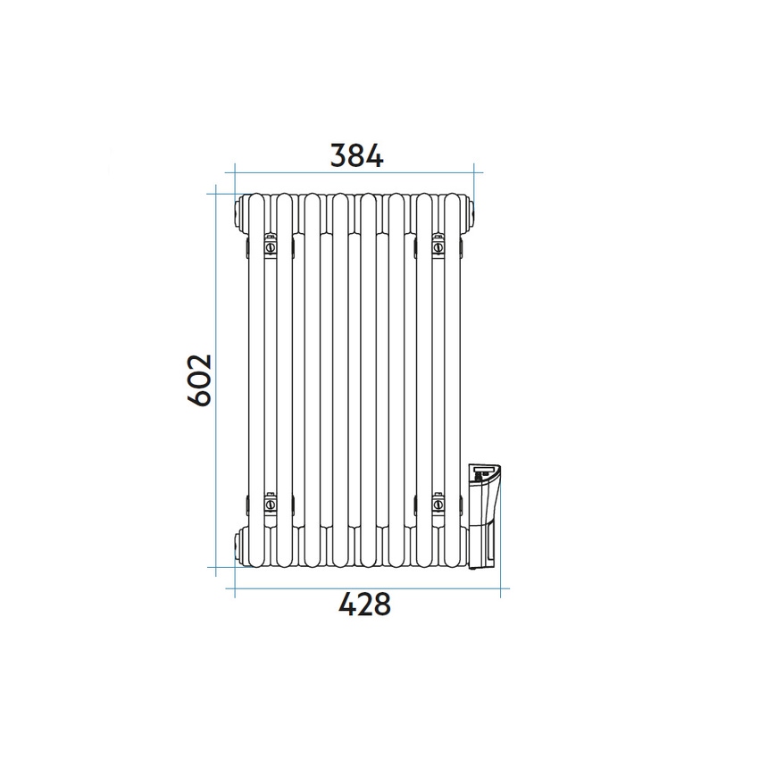 Immagine di Irsap TESI3 EH radiatore elettrico, 8 elementi, H.60,2 L.42,8 P.10,1 cm, verticale, colore bianco RT306000801IRH0N01