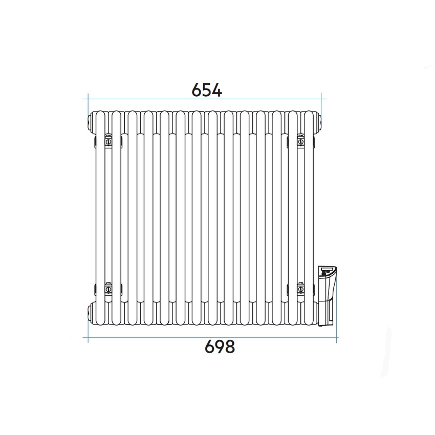 Immagine di Irsap TESI3 EH radiatore elettrico, 14 elementi, H.60,2 L.69,8 P.10,1 cm, verticale, colore bianco RT306001401IRH2N01