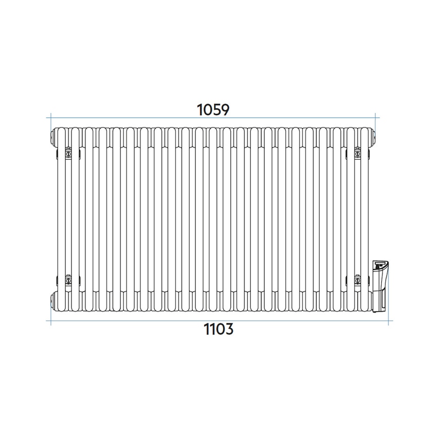 Immagine di Irsap TESI3 EH radiatore elettrico, 23 elementi, H.83,3 L.110,3 P.10,1 cm, verticale, colore bianco RT306002301IRH5N01