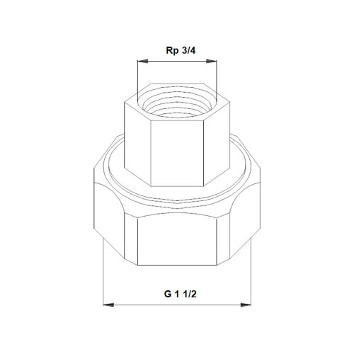 Immagine di Grundfos Bocchettoni in ghisa PN 10, attacco G 1" 1/2 / Rp 3/4" (2 pezzi) 529921
