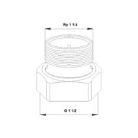 Immagine di Grundfos Bocchettoni in ghisa PN 10, attacco G 1" 1/2 / R 1" 1/4 (2 pezzi) 529924