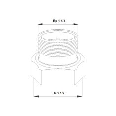 Immagine di Grundfos Bocchettoni in ghisa PN 10, attacco G 1" 1/2 / R 1" 1/4 (2 pezzi) 529924