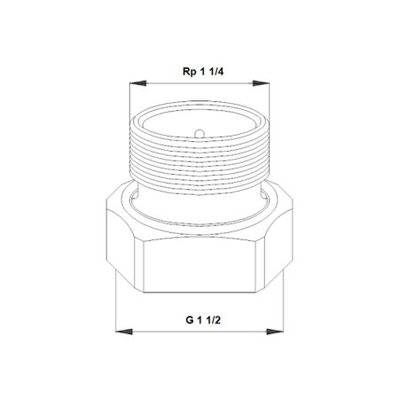 Immagine di Grundfos Bocchettoni in ghisa PN 10, attacco G 1" 1/2 / R 1" 1/4 (2 pezzi) 529924