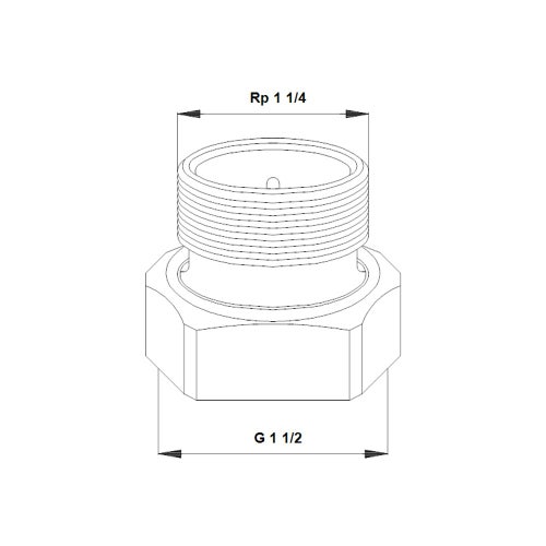 Immagine di Grundfos Bocchettoni in ghisa PN 10, attacco G 1" 1/2 / R 1" 1/4 (2 pezzi) 529924