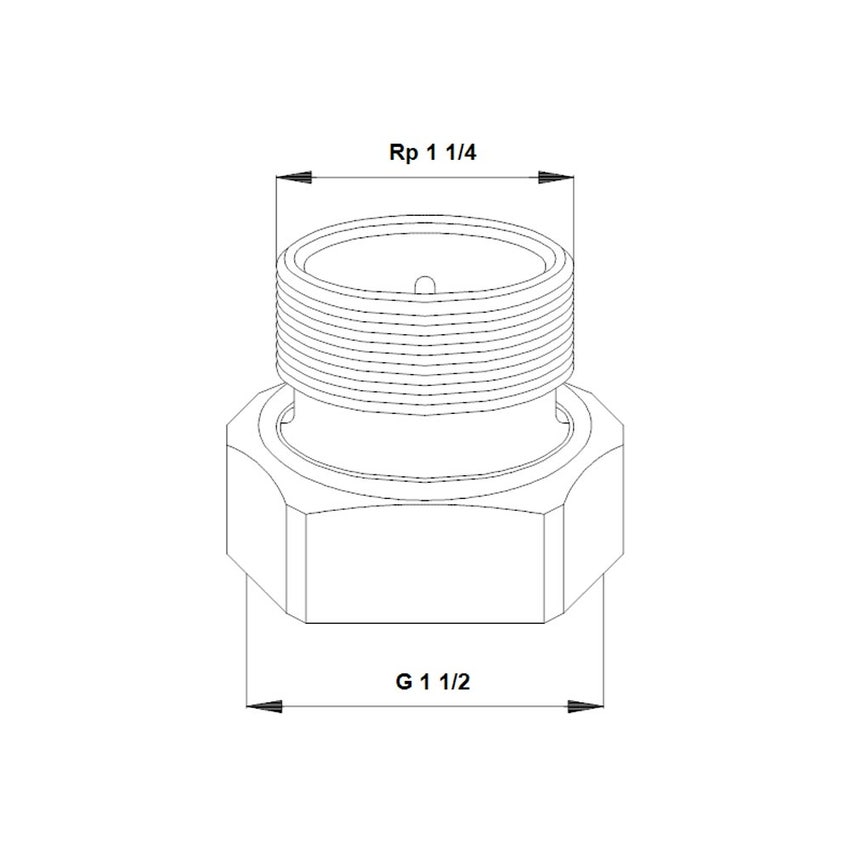 Immagine di Grundfos Bocchettoni in ghisa PN 10, attacco G 1" 1/2 / R 1" 1/4 (2 pezzi) 529924