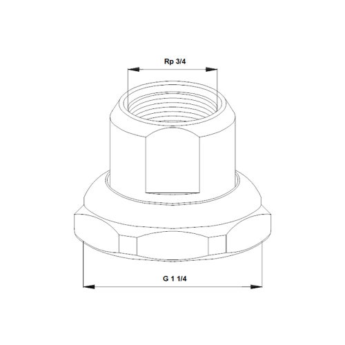 Immagine di Grundfos Bocchettoni in ottone/bronzo PN 10, attacco G 1" 1/4 / Rp 3/4" (2 pezzi) 529982