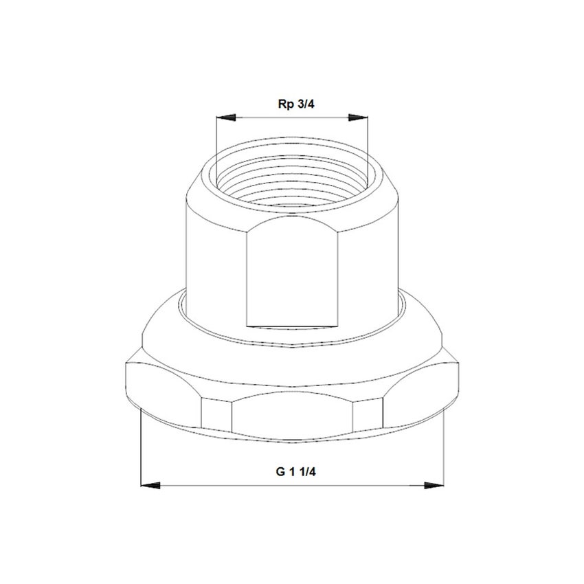 Immagine di Grundfos Bocchettoni in ottone/bronzo PN 10, attacco G 1" 1/4 / Rp 3/4" (2 pezzi) 529982