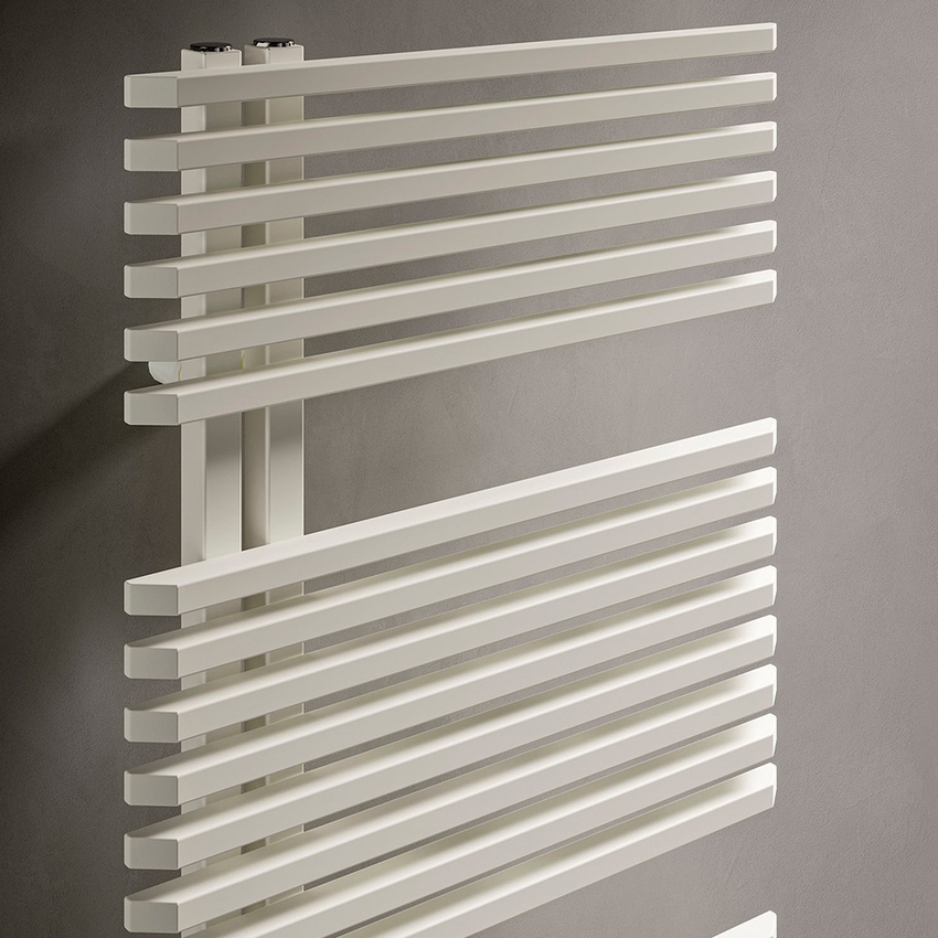 Immagine di Irsap JAZZ scaldasalviette attacco sinistro, 28 tubi, 2 intervalli, H.129 L.50 P.6,7 cm, colore grigio martellato finitura ruvido JLM050B32IR01NNN01