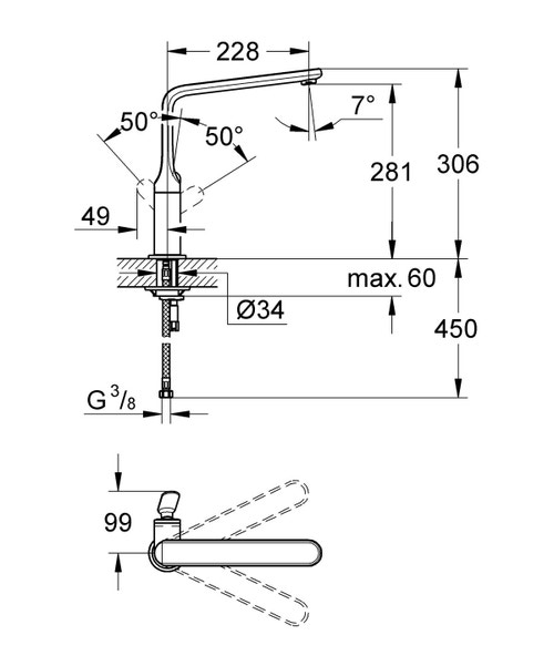 Miscelatore monocomando per lavello