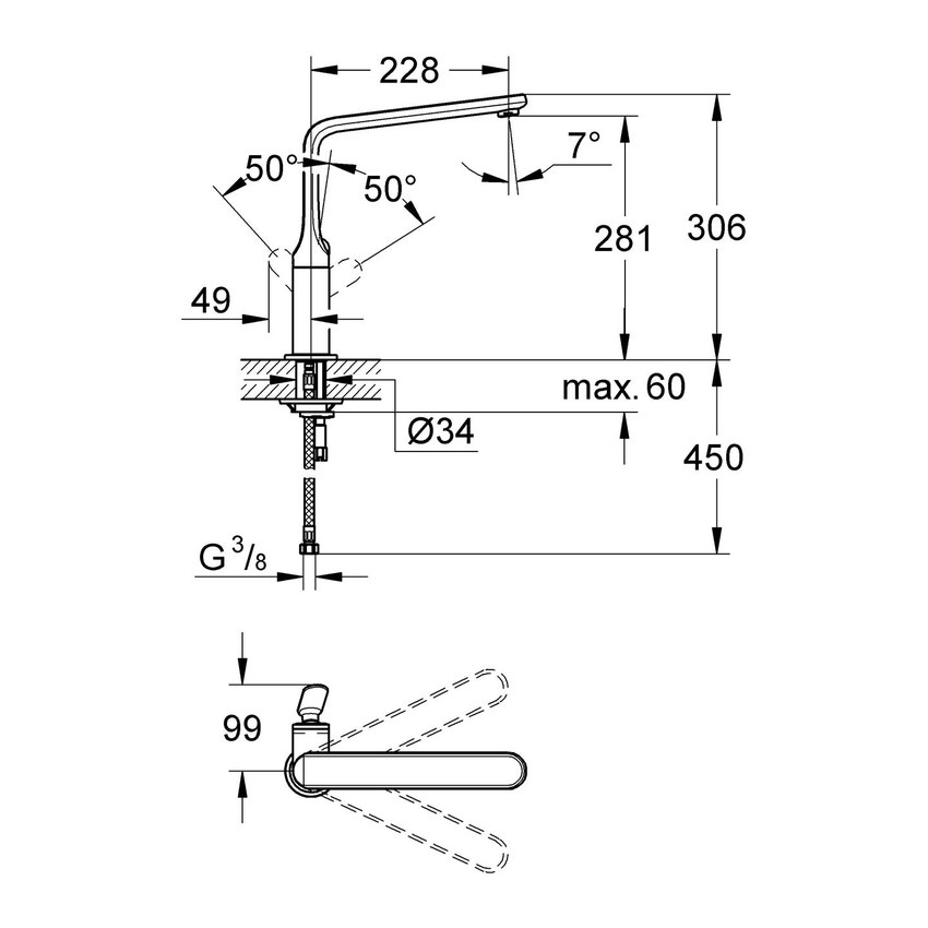 Miscelatore monocomando per lavello
