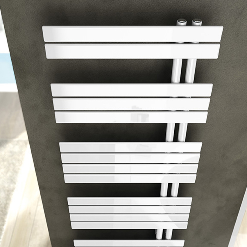 Immagine di Irsap SOUL scaldasalviette, 14 tubi, 3 intervalli, H.105,4 L.55 P.5 cm, attacco sinistro, colore bianco SNM055B01IR01NNN02