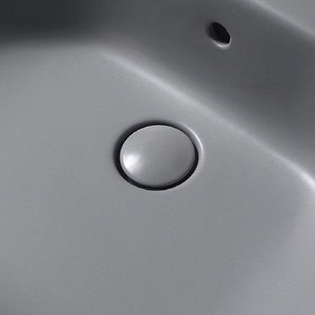 Immagine di Flaminia Piletta Stop & Go per lavabi e bidet, con coperchio in ceramica, colore cenere finitura opaco PLCECEN