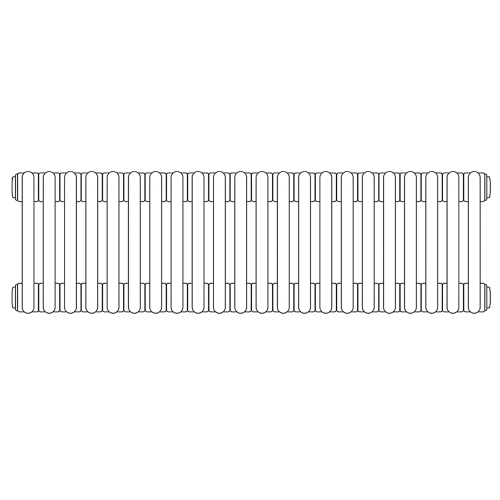 Immagine di Irsap TESI 6 radiatore 26 elementi H.60 L.117 P.21,5 cm, colore nero finitura opaco RT6060026K1IRNON