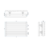 Immagine di Irsap SAX2 radiatore orizzontale 8 elementi, H.32 L.68 P.8 cm, colore bianco SX206800801IR01H01