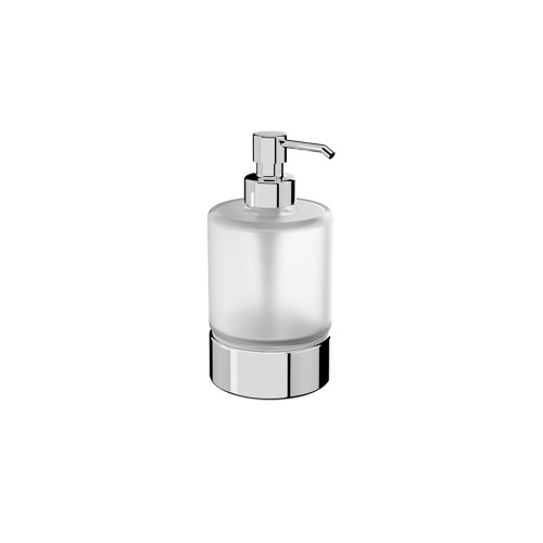 Immagine di Inda MITO spandisapone da appoggio 0,25 l, con contenitore in vetro satinato ed erogatore, finitura cromo A20060CR21