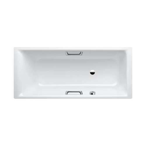 Immagine di Kaldewei PURO STAR vasca rettangolare L.160 P.70 cm, con troppopieno laterale e predisposizione per montaggio maniglie, in acciaio smaltato, colore bianco alpino 258600010001