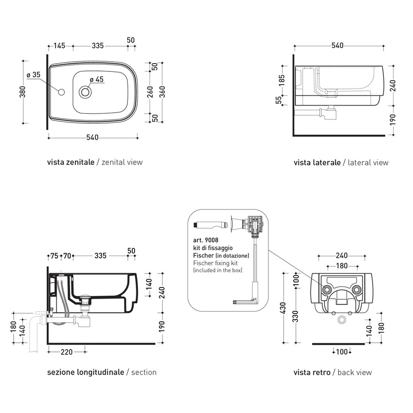 Immagine di Flaminia FLAG bidet sospeso monoforo, con troppopieno, colore bianco latte finitura opaco FG218LAT