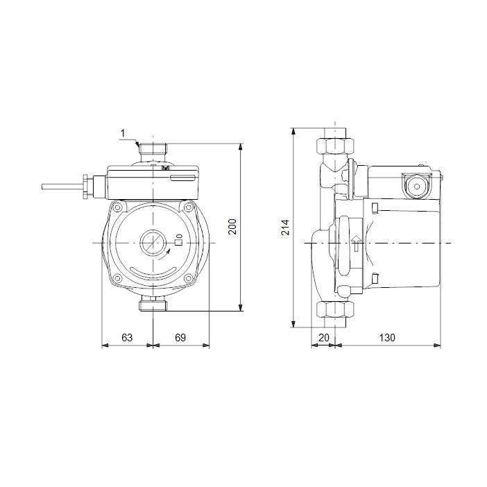 Circolatore a Rotore Bagnato Grundfos Modello Comfort 15-14 B PM Per il Ricircolo  Di Acqua Calda Sanitaria