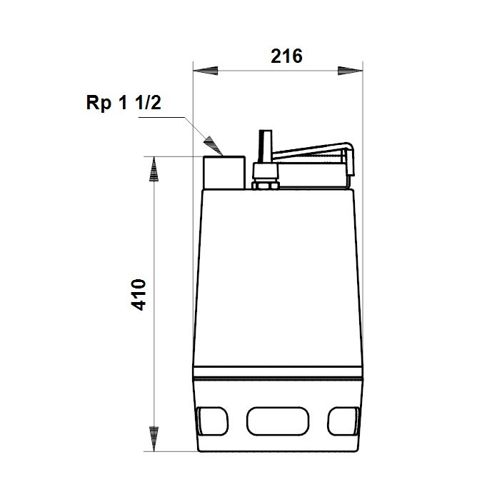 Immagine di Grundfos UNILIFT AP 35.40.08.3.V Pompa sommergibile trifase in acciaio inox per drenaggio acque reflue, senza galleggiante, portata max 18 m³/h - prevalenza max 11 m 96001718