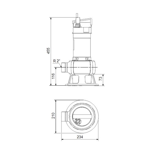 Immagine di Grundfos UNILIFT AP 50B.50.08.3.V Pompa sommergibile trifase in acciaio inox per drenaggio acque reflue, senza galleggiante, portata max 24 m³/h - prevalenza max 11 m (cavo 5 m) 96004589